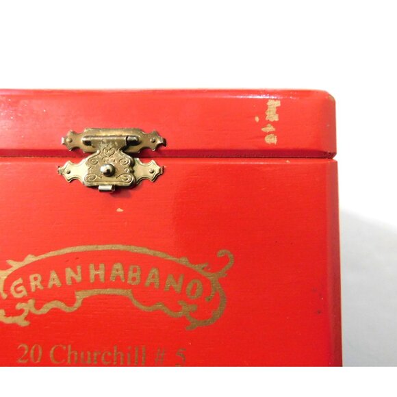 Gran Habano Red Wooden Cigar Box Corojo #5 Handmade In Honduras - Picture 9 of 9
